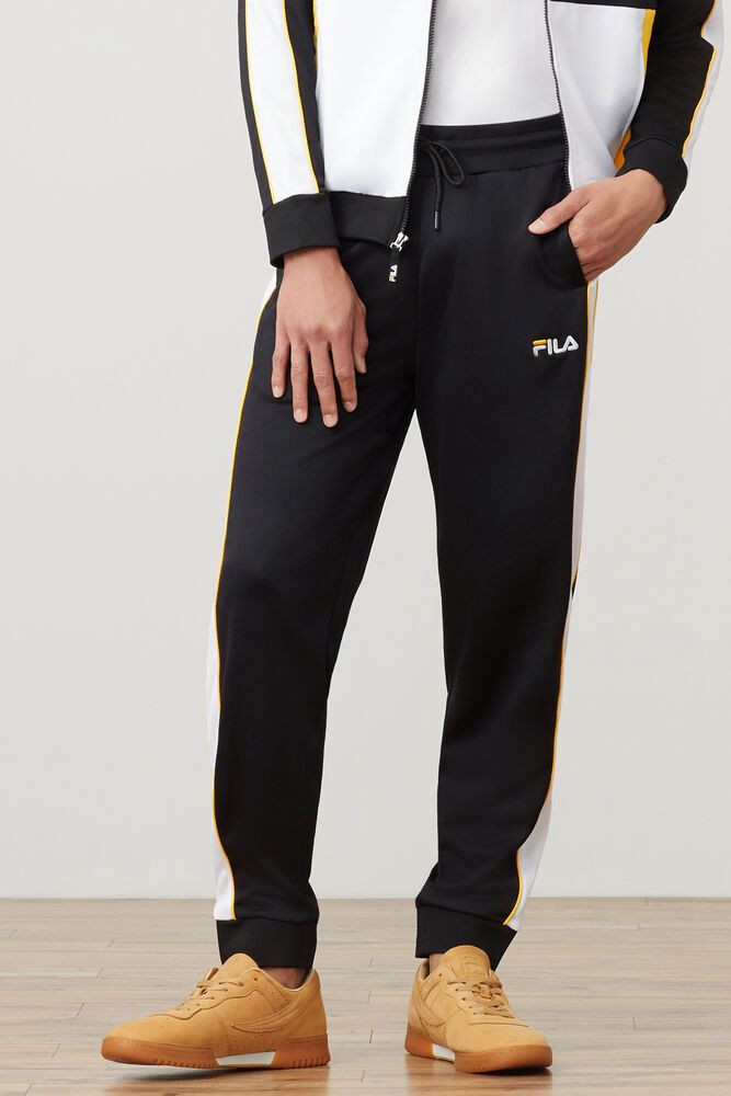 Fila Pants Yuri Mens Black - India EGI-293785